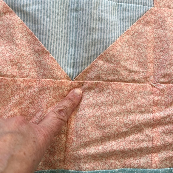 Fish Quilt Handmade Peach Blue Baby Blanket Nautical Ocean Nursery Kids Room - Picture 6 of 6